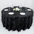 thumbnail image 5 of BalsaCircle 132" Black Leaf Petals Taffeta Round Tablecloth Reception Catering Decorations, 5 of 8