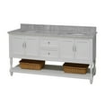 thumbnail image 4 of Beverly 72" Double Bathroom Vanity with White Cabinet and Carrara Marble Top, 4 of 6