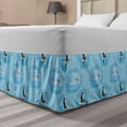 thumbnail image 1 of Winter Bed Skirt, Natural Theme Penguins and Snow Glaciers Cold Polar Life, Elastic Bedskirt Dust Ruffle Wrap Around for Bedding Decor, 4 Sizes, Sky Blue Dark Grey, by Ambesonne, 1 of 2