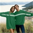 thumbnail image 2 of Funny Valentines Day Shirt for Couples, I Love You This Much Matching Sweatshirts Oversized Long Sleeve Pullover Cute Valentine's Day Outfits, 2 of 8