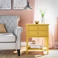 thumbnail image 2 of Pemberly Row Modern Accent Table with 2 Drawers in Mustard Yellow, 2 of 8