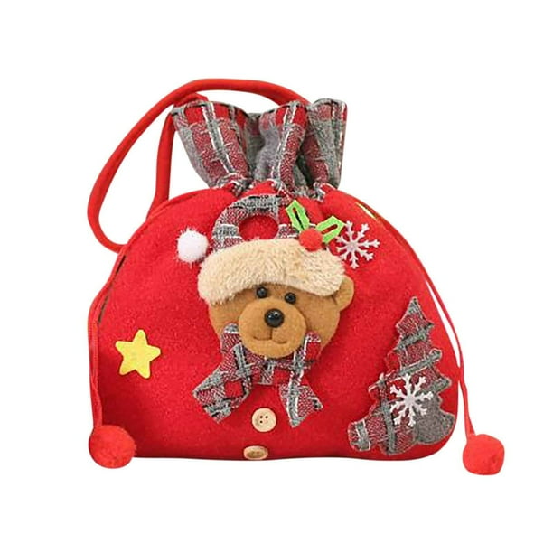 Yhmxh Organizadores y almacenamiento Bolsa de regalo de Nochebuena con 2 adornos navideños para niños Almacenamiento de ducha almacenamiento de cocina Almacenamiento de juguetes