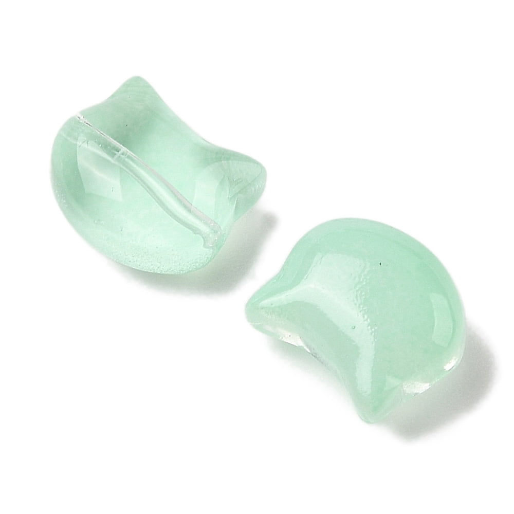 500pcs Transparent Spray Paint Glass Beads Cat Mixed color 10x11.5x7mm Hole: 1mm