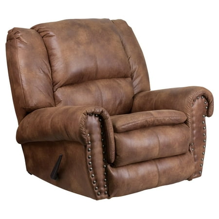 Furniture Comfort Flash Furniture Contemporary, Breathable Comfort Padre Fabric Rocker Recliner with Brass Accent Nails, Multiple Colors ()