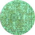thumbnail image 1 of Ahgly Company Indoor Round Abstract Turquoise Blue Contemporary Area Rugs, 3' Round, 1 of 4