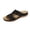 Black, variant on Womens Floral Wedge Slide Sandals - Comfortable Navy PU Faux Leather Open Toe Casual Summer Shoes,Size 6
