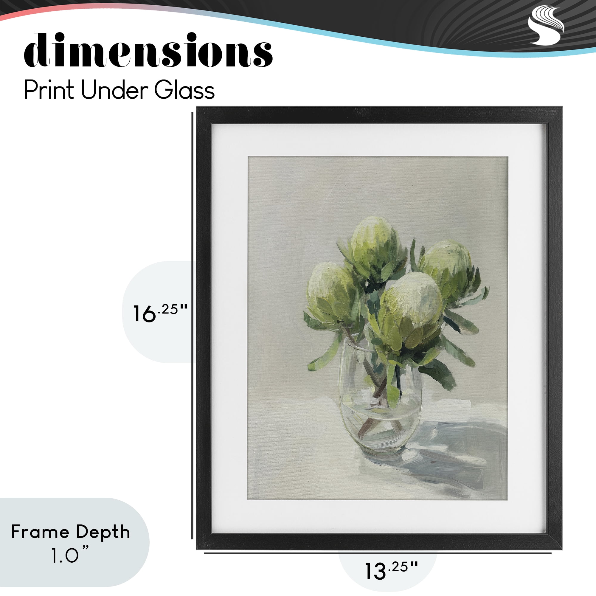 Stupell Industries Glass & Bloom Still Life Black Framed Print Under Glass, design by Svetlana Aleynikova