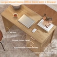 thumbnail image 5 of Joaxswe Fluted Office Desk 48" with 3 Drawers Storage File Cabinet Wood Farmhouse Desk for Computer Office Bedroom Home Furniture Natural Oak, 5 of 10