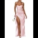 thumbnail image 1 of Vestido de Dama de con Tirantes Finos y Satén con Volantes para Mujer Rosa M, 1 of 7