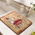 thumbnail image 3 of Coffee Mat, Coffee Vintage Wood Brown Coffee Bar Mat for Countertop, Rubber Backed Dish Drying Mat for Counter, Absorbent Coffee Bar Accessories Fit Under Coffee Maker Espresso Me Machine 18x24in, 3 of 7