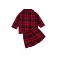 thumbnail image 6 of Girls 2Pcs Suit Lapel Long Sleeve Button Cardigan Plaid Pleated Skirt, 6 of 9