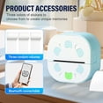 thumbnail image 2 of ABCISI 2026 New Sticker Printer, Pocket Inkless Mini Printer, Thermal Portable Bluetooth Wireless Mini Printers Sticker Maker Machine with 3 Rolls Paper for Study Notes Journal DIY (Green+Blue), 2 of 6