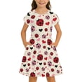 thumbnail image 3 of Shinyii Girls Ladybug Print Short Sleeve Dresses Summer Casual A Line Dress, Sizes 4-14, 3 of 4