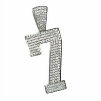 Full Iced out Diamond Men Hip Hop Customize Pendant Initial Any Personalized Letter Number Bling Pendant 14K White Gold Plated Pendant 925 Sterling Silver Handmade Men Jewelry