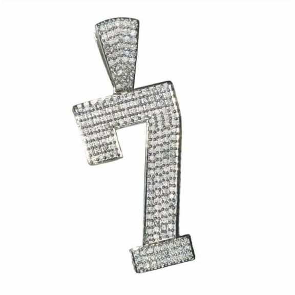 Full Iced out Diamond Men Hip Hop Customize Pendant Initial Any Personalized Letter Number Bling Pendant 14K White Gold Plated Pendant 925 Sterling Silver Handmade Men Jewelry