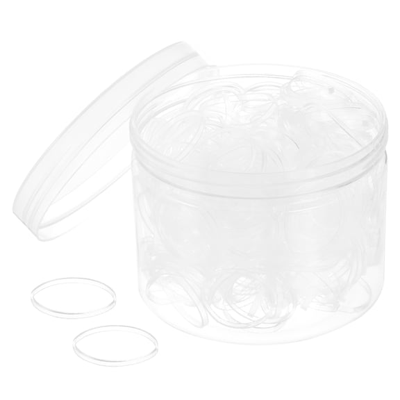 Uxcell 300 Pack Rubber Band Stretchable Rubber Elastic Band Transparent White 15mm x 2mm Hair Rubber Bands for Home Office