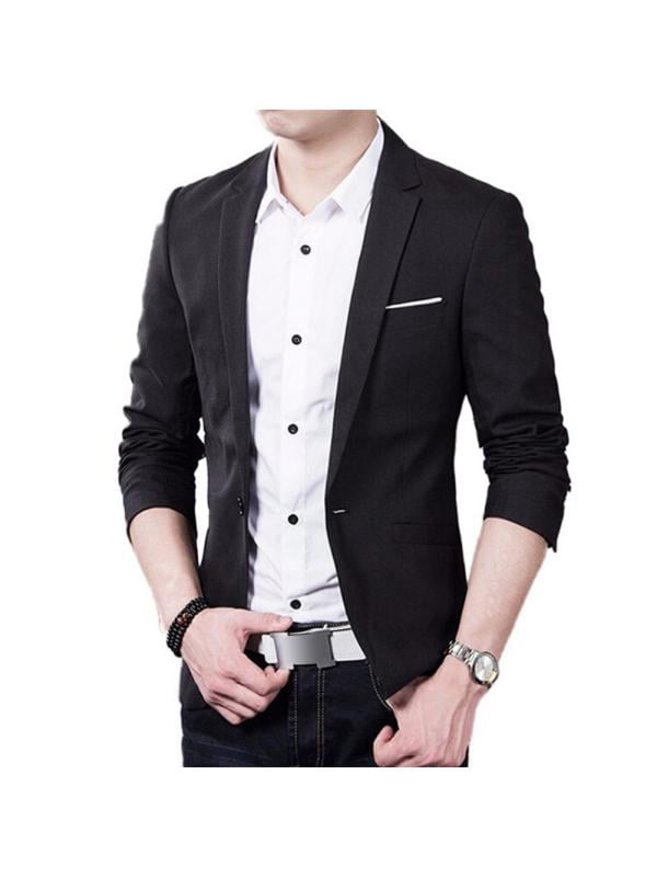 AngelSpace Mens Slim Fit Premium 1 Button Casual Gentleman Suit Jacket Blazer 