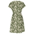 thumbnail image 6 of Women Dresses Party Elegant Summer V Neck Floral Printed Casual Short Sleeve Waisted Mini Dress Wedding Guest Cocktail Clubbing Dresses Evening Gowns, 6 of 6