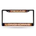 thumbnail image 1 of Texas Longhorns NCAA Black Chrome Laser Cut License Plate Frame, 1 of 1