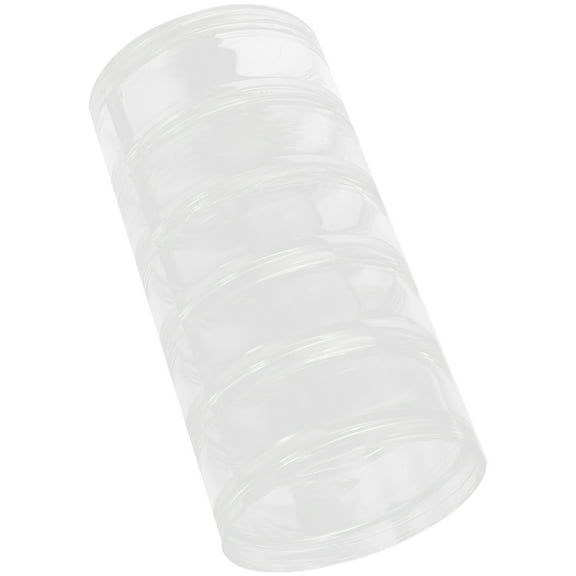 VORCOOL 5 Layer Stackable Cylinder Container Box Transparent Plastic Storage for Makeup