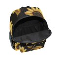 thumbnail image 6 of FORMRS School Backpack with Front Zippered Pocket 12" Student Travel Daypack, Black Sunflower Pattern, 6 of 6