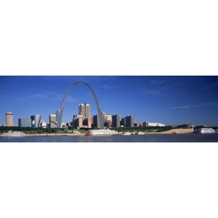 Skyline Gateway Arch St Louis MO USA Canvas Art - Panoramic Images (18 x