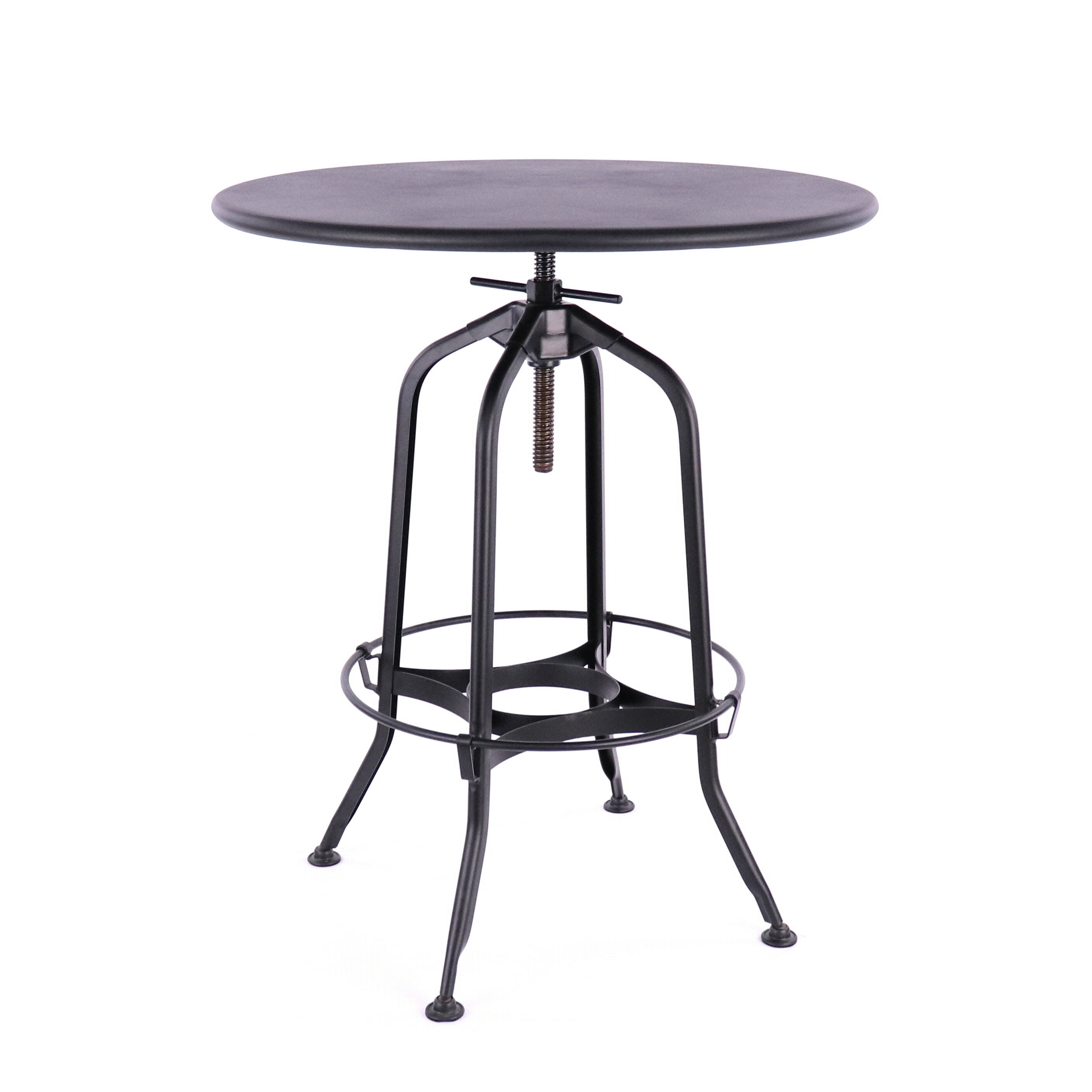 Toledo Black Adjustable Steel Bar Table 30 36 Inch