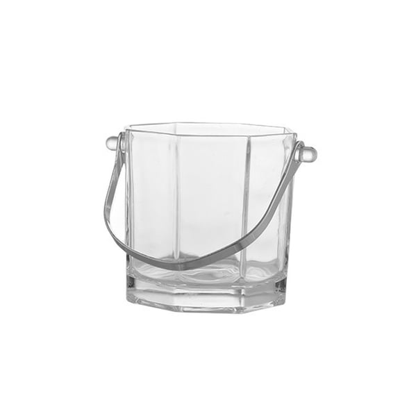 1.1L Glass Ice Bucket With Handle Octagonal Champagne Bucket For Bar Party