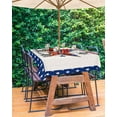 thumbnail image 4 of 4th of July Tablecloth with Umbrella Hole and Zipper American Flag Round Outdoor Tablecloths 60 Inch Outside Table Cloths Stars Red Stripes Patio Table Cloth Cover for Independence Day Garden Decor, 4 of 5