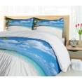 thumbnail image 5 of Ambesonne Beach Duvet Cover Sets, Tropical Island Seashore, 2-Queen, Blue White Green, 5 of 7