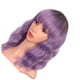 thumbnail image 2 of Peluca rizada falsa, sintética, suave, transpirable, corta, rizada, ondulada, con flequillo para mujer, color morado, 2 of 12
