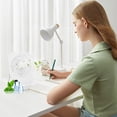 thumbnail image 6 of Qocolhg Small Desk Fan 7 inch, USB Rechargeable Portable Fan for Travel, Slim Quiet, Battery Operated, 5 Wind Speed, Personal Cooling Fan for Indoor Outdoor Home Office, White, Clearance, 6 of 9