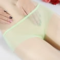 thumbnail image 2 of Ediodpoh Womens Panties Women's Transparent Lace Ultra Thin Mesh Mid Waist Large Underwear Briefs for Women Green XL, 2 of 3