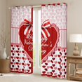 thumbnail image 2 of Happy Valentine's Day Windows Drapes Blackout 30%-50%,Red Love Pattern Home Decor Curtains for Living Room,Abstract Art Geometry Window Drapes 52Wx63L Inches Set of 2 Panels, 2 of 6