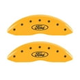 thumbnail image 2 of MGP 4 Caliper Covers Engraved Front & Rear Oval logo/Ford Yellow finish black ch Fits select: 2019 FORD F150 SUPERCREW, 2016-2018 FORD F150, 2 of 6