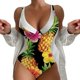 thumbnail image 1 of Gibobby Trajes de Baño para Mujer Traje de baño a juego con estampado de escote en V profundo para mujer(Negro,M), 1 of 3