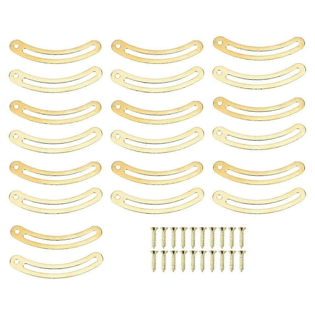 20PCS Lid Support Hinges with Screws Recurved Rod Hardware Lid Stay Hinge suitable for Cabinet Jewelry Box Wardrobe Brass Color-jc