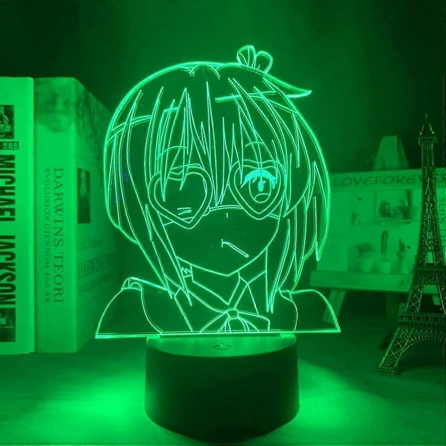 Anime Led Light Lamp Anime Girls Rikka Takanashi Night Light Manga Birthday Gift Fujoshi Cartoons 3D Lamp 16 Colors with Remote Control for Kids