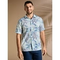 thumbnail image 4 of Cafe Luna Men's and Big Men's Leaf Print Short Sleeve Shirt, Sizes S-5XL, 4 of 4