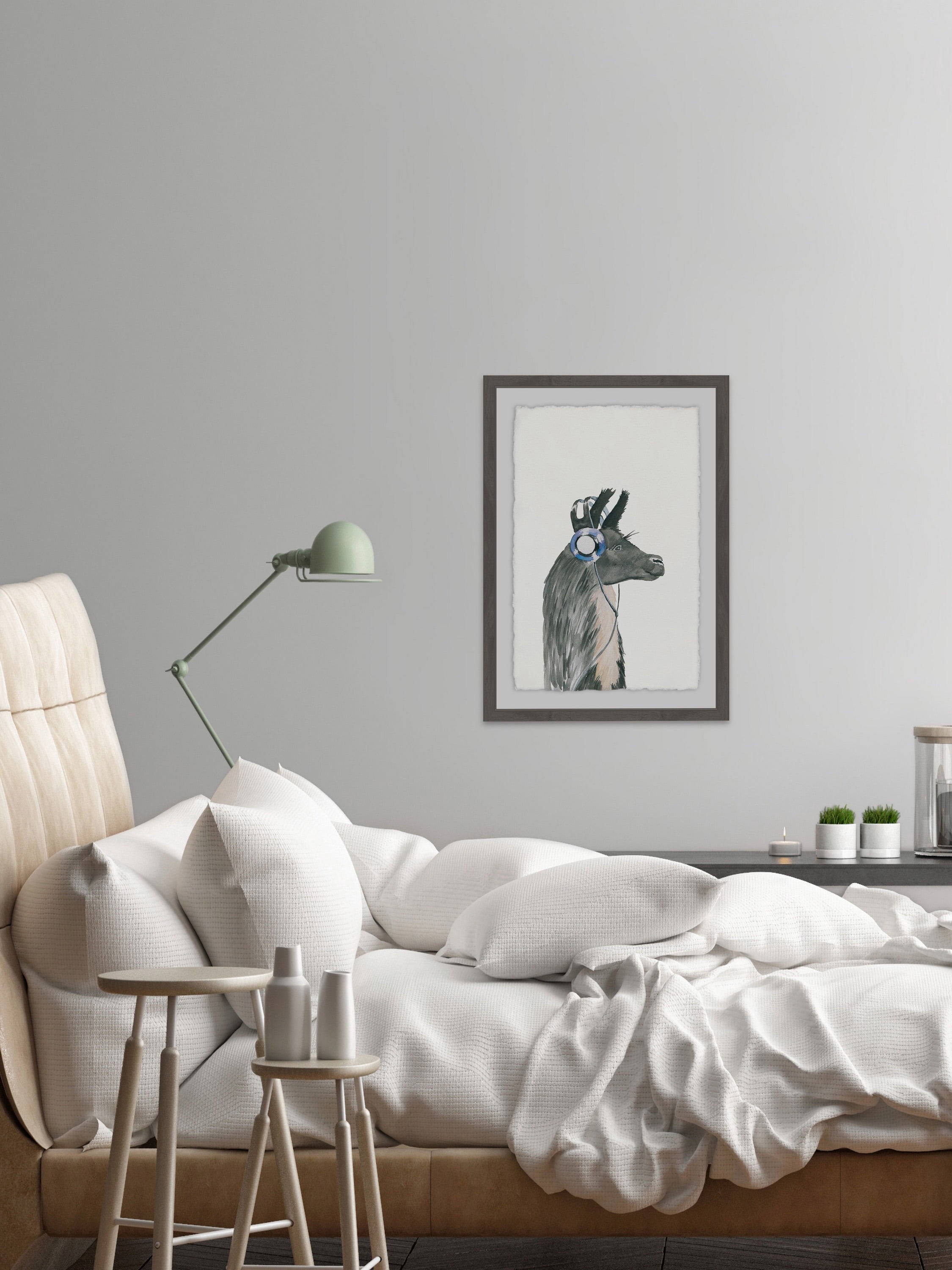 Groovy Llama Framed Painting Print