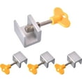 thumbnail image 1 of 4 Sets Sliding Window Locks Stop Aluminum Alloy Door Frame Security Lock with Keys (4 Sets), 1 of 6