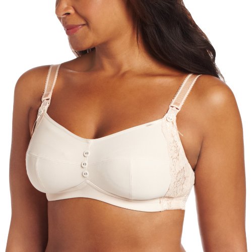 Cake Lingerie Women's Maternity and Nursing Sorbet Bra, Cream/Tangerine Lace, 34D