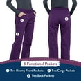 thumbnail image 6 of Cherokee Workwear Professionals Women's Scrubs Pant Mid Rise Straight Leg Pull-On Cargo WW170, 6 of 6