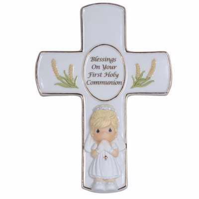 First Holy Communion Porcelain - Cross-Blessings On Your First Holy Communion-Girl w/Stand (7
