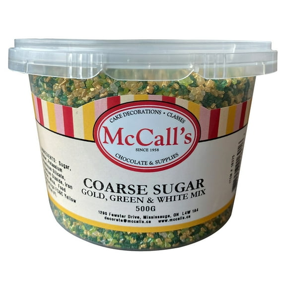 SUGAR COARSE GOLD GREEN & WHITE MIX 500 g