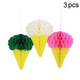 thumbnail image 2 of Coofit 3PCS Honeycomb Ball Ice Cream Shape Tissue Paper Ball Hanging Decor for Birthday, 2 of 9