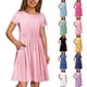 thumbnail image 1 of Girls Summer Dress Tween Dresses Short Sleeve Casual Dress with Pockets Soft and Breathable Perfect for Everyday Wear ,Sie:110, 1 of 10