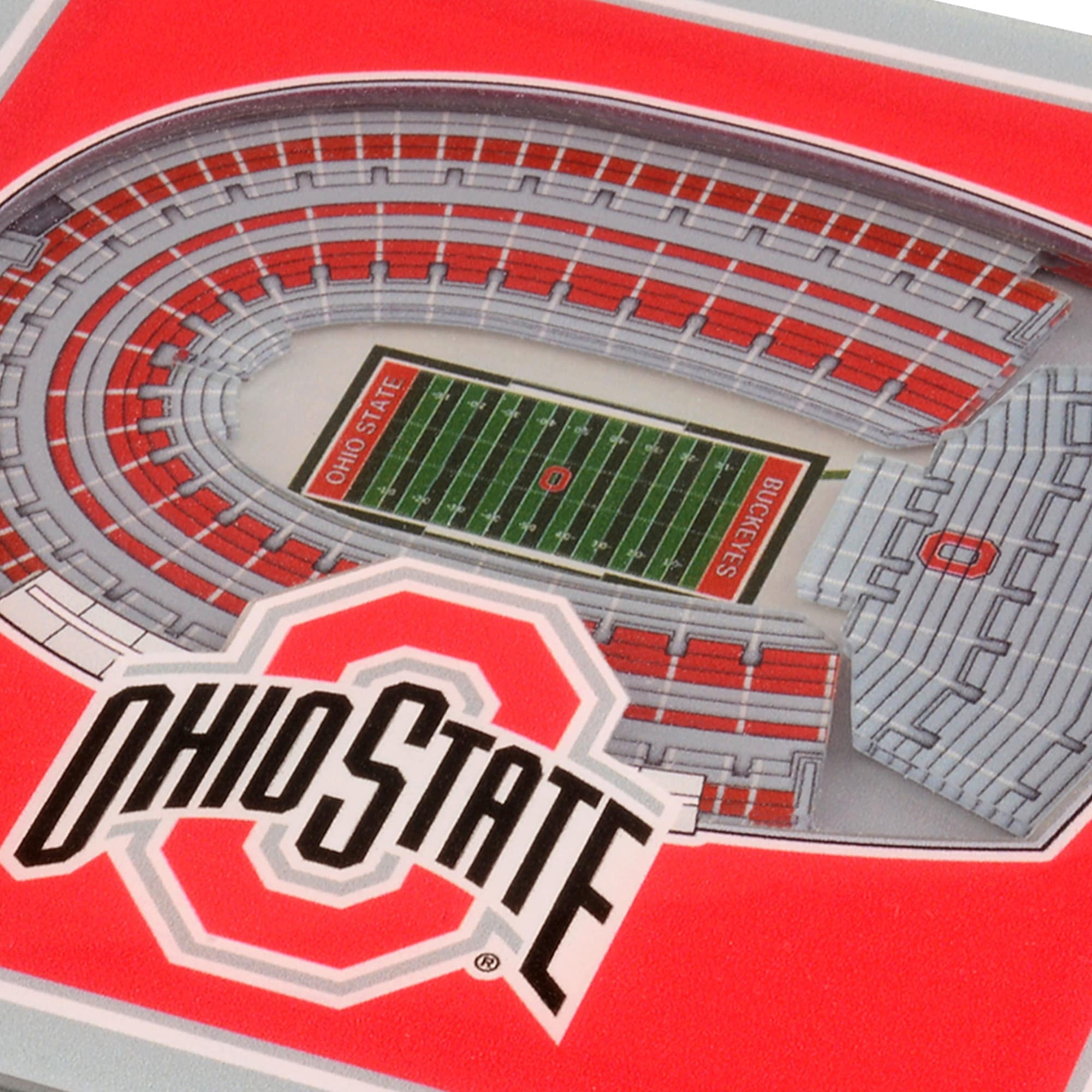 IDNA Ohio State Buckeyes Red 3D StadiumViews Coasters