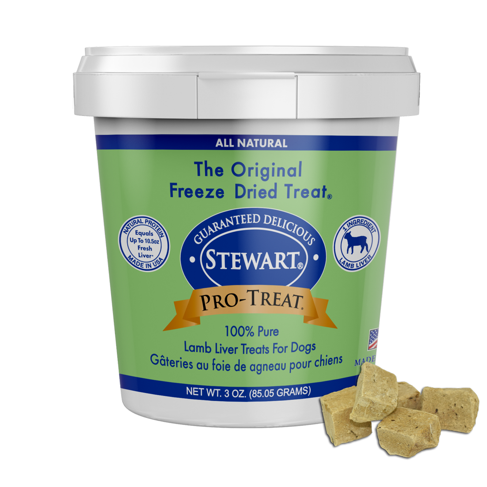 Stewart ProTreat Freeze Dried Lamb Liver Dog Treats, 3 oz. Tub