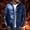 Blue, variant on TAIAOJING Mens Fashion Varsity Jackets Coat Trendy Color Cotton Solid Padded Reflective Shiny Coat Hooded Windbreaker For Outdoor